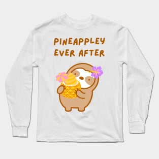 Happily Ever After Wedding Pineapple Soft Serve Sloth Long Sleeve T-Shirt